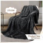 Tewloss 4 Pack Fleece Throw Blankets 50x60 Inches - Oeko-Tex Certified 100, 270 GSM Ultra Soft Plush for Bed, Couch and Cozy Gifts. 3D Waffle Texture, No Shedding No Pilling All Season (Black)