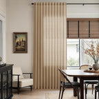 Nanspring Sand Beige Linen Curtains 84 Inch Length for Living Room Luxury Home Decor Light Filtering Semi Sheer Curtain Back Tab Simple Modern Privacy Burlap Drapes for Bedroom 52x84, 2 Panels