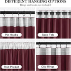 RYB HOME Burgundy Red Velvet Curtains for Christmas Decor, Soft Luxury Backdrops for Studio Theater, Rod Pocket & Back Tab Modern Design for Bedroom Living Room, 52" W x L90 L, 2 Panels Set