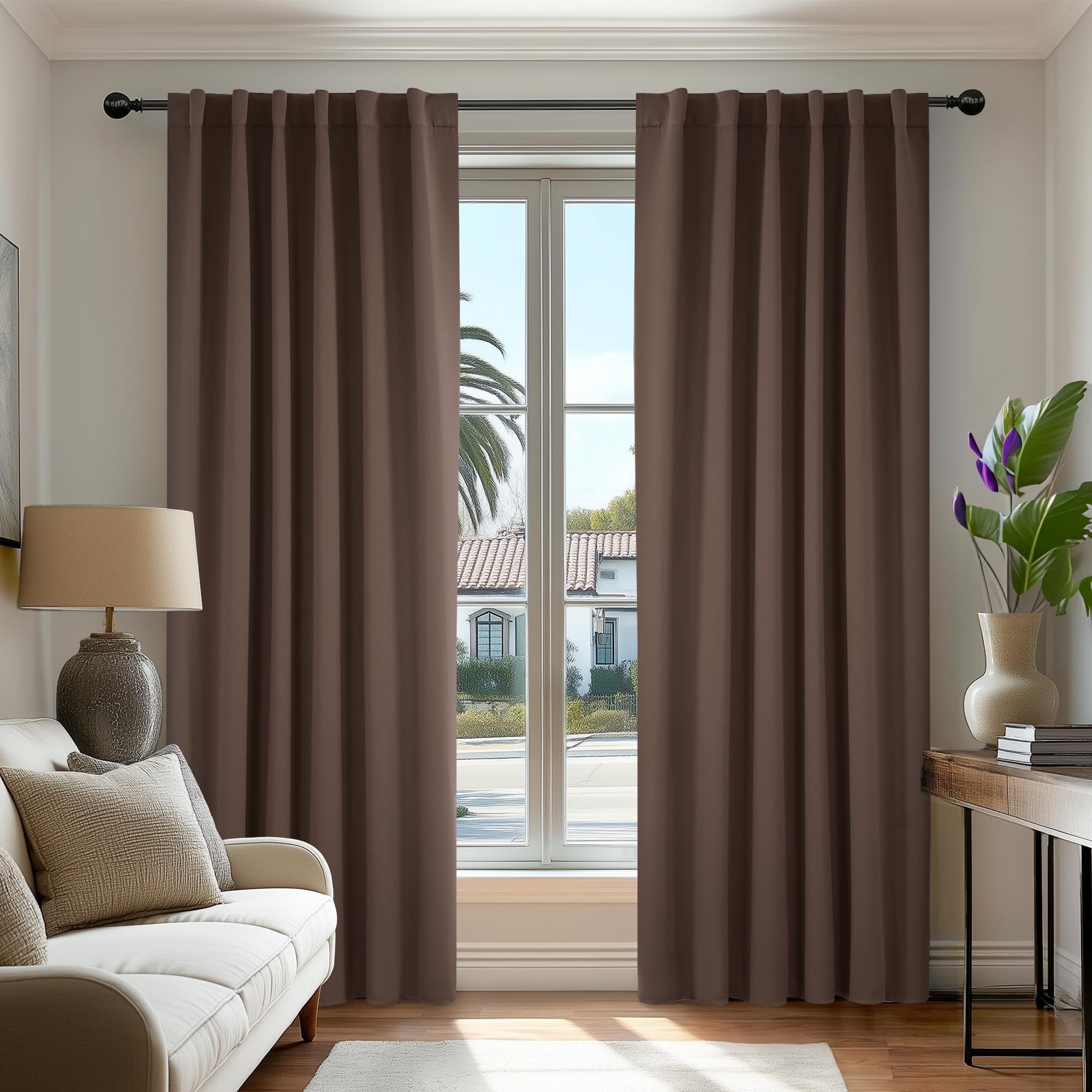 Deconovo Blackout Curtains for Bedroom 108 Inches Long