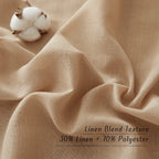 NICETOWN Taupe Linen Curtains for Bedroom, Thick Flax Privacy Added Light Filtering Casual & Rustic Semi Sheer Curtains & Drapes Light Filtering for Kitchen/Cafe, W55 x L54, 2 Panels