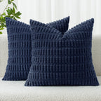 MIULEE Corduroy Decorative Throw Pillow Covers 20x20 Crimson Pack of 2