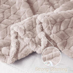 Exclusivo Mezcla Fleece Throw Blanket for Couch and Bed, 50x70 Inches Soft Cozy Jacquard Flannel Blankets, Lightweight Fuzzy Plush Warm Throws for Women,Camel