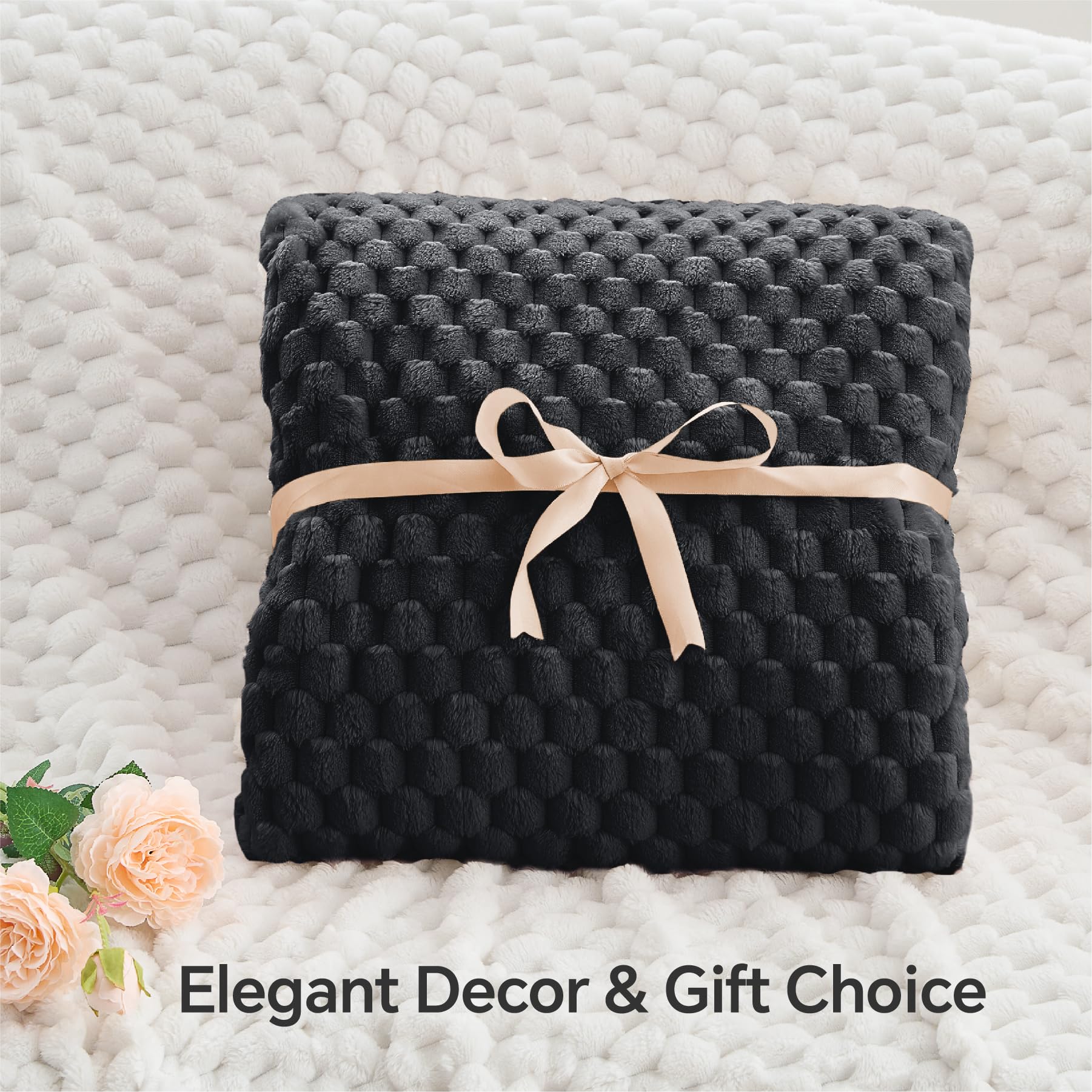 BEDELITE Black King Blanket for Bed, Soft Cozy Gifts for Women, 108 * 90