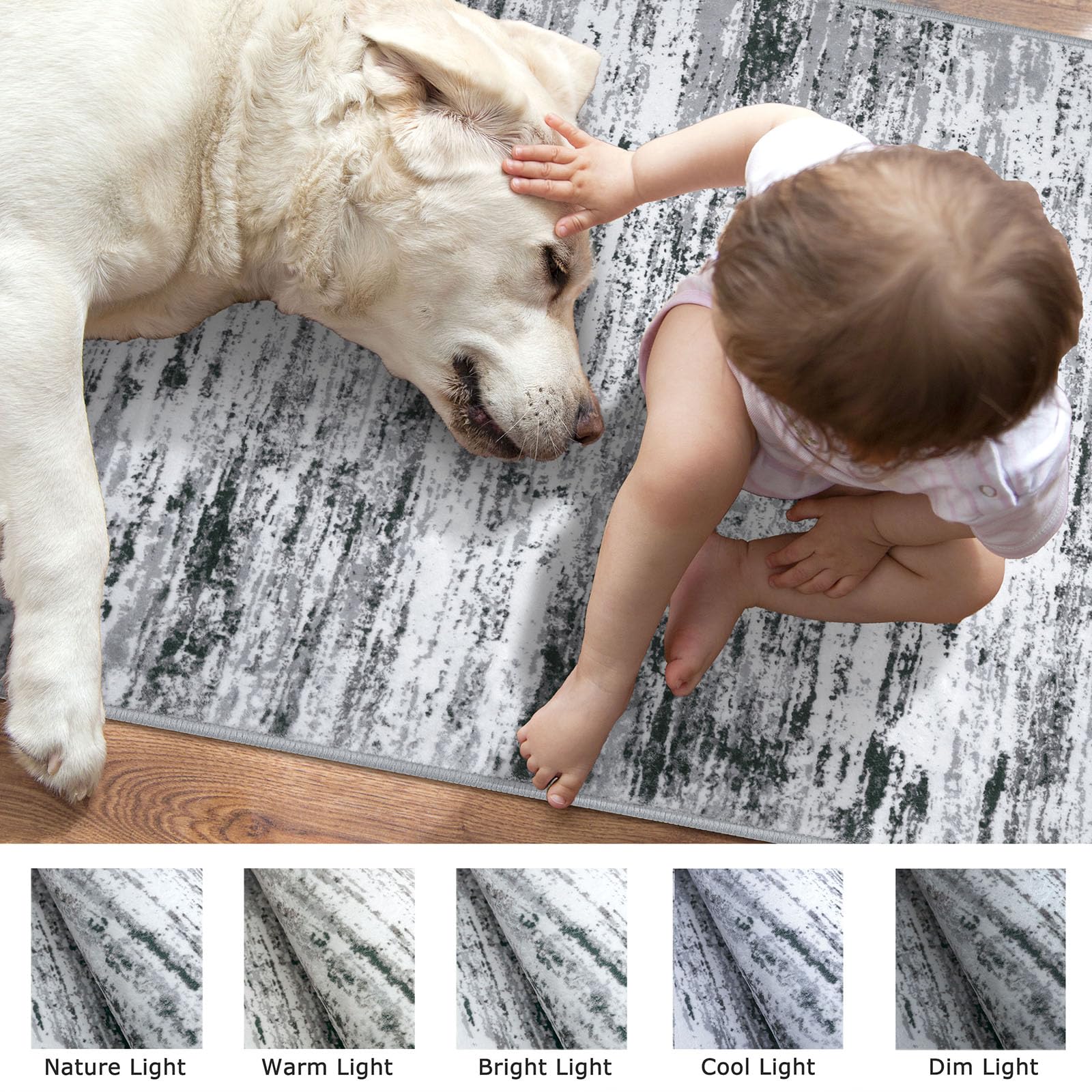 Lansny Modern Abstract Hallway Runner Rug, Black Grey White White Washable Kitchen Runner Non-Slip Soft 2x8 Runner Rug Thin Print Faux Wool Carpet for Entryway Bedroom Laundry Room Indoor Home Decor