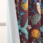 Rust Vintage Floral Curtains 84 Inch Long Luxury Whimsical Euro Flower Lemon Hummingbird Patterned Waverly Mid Century Colorful Blackout Drapes for Living Room Bedroom