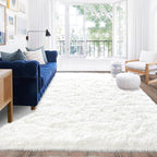 Rugs for Living Room 9x12, Soft Shaggy Modern Shag Area Rug for Bedroom, Upgrade Non-Slip Plush Fluffy Carpet for Kids Boys Girls Room Home Decor Aesthetic, Cream White