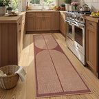 Lahome Enfys Modern Rainbow Easy Jute Entryway Runner Rug, Washable Indoor Outdoor Carpet Runners for Hallway 8ft, Farmhouse Non Slip Non Shedding Kitchen Mats for Floor Porch Laundry Room