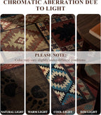 Rustic Cabin Hallway Runner Rug 2'8"x8' - Bear Washable Rug, Non-Slip Low Pile Soft Farmhouse Carpet, Southwestern Wildlife Print Floor Runner Rugs for Kitchen, Entryway, Laundry, Bedroom