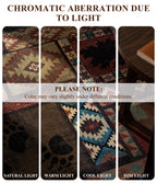 Rustic Cabin Runner Rug 2x8 Indoor Door Mat - Bear Non-Slip Entryway Runner Rug, Low Pile Tribal Print for Kitchen, Bedroom