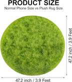 4x4 ft Tie Dye Green Round Rug for Bedroom Room Fluffy Circle Rug Furry Carpet Shaggy Circular Fuzzy Washable Non-Slip Large Area Rug Soft Indoor for Living Room Cute Aesthetic Home Decor
