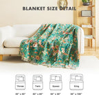 MSGKV Boho Throw Blanket 60"x80" Floral Blankets for Bed 100% Cotton Twin Size Couch Blanket Lightweight Farmhouse Muslin Spring Breathable Home Decor All Seasons