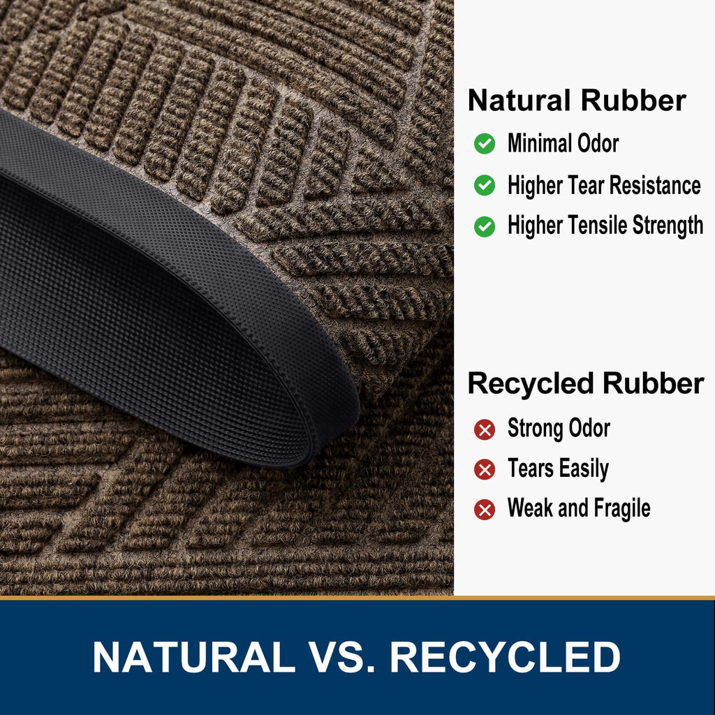 Smiry Front Door Mat Outside Entrance, Low Profile Rubber Doormat, 59x30