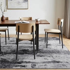 Toneed Abstract Area Rug Modern Washable Rug Soft Non Slip Rug Low Pile for Bedroom Living Room Dining Room Slate Grey 7x10 Feet