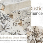 jinchan Vintage Floral Linen Curtains 96 Long for Living Room 2 Panels