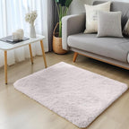 OLANLY 2x2 Machine Washable Small Rug, Soft Fluffy Shaggy Throw Rug for Bedroom, Entryway, Indoor Floor Carpet for Kids, Nursery, Home Decor, White