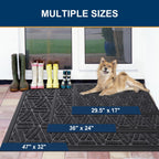 Smiry Front Door Mat Outside Entrance, Low Profile Rubber Doormat, 71x47