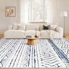 Nakagishi Boho 5x7 Area Rug Living Room Rugs Machine Washable Navy Blue