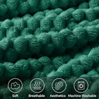 BEDELITE Fleece Throw Blanket for Couch & Bed - 3D Jacquard Decorative Dark Green Blanket, Super Soft and Cozy Warm Fuzzy Blanket All Seasons Suitable, 50x60Inches