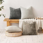 MIULEE Pack of 2 Couch Throw Pillow Covers 18x18 Inch Grey-White Modern Boho Accent Decorative Pillow Covers Soft Chenille Farmhouse Cushion Covers for Home Decor Bed Sofa Living Room