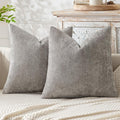 MIULEE Pack of 2 Couch Throw Pillow Covers 18x18 Inch Light Gray Modern Boho Accent Decorative Pillow Covers Soft Chenille Farmhouse Cushion Covers for Home Decor Bed Sofa Living Room