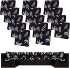 14Pcs Stretch Patio Cushion Covers,Outdoor Couch Covers Replacement,Outdoor Couch & Sofa Slipcovers,for Patio Furniture Cushion Cover,Washable Reusable Furniture Protector (Coconut Ttrees,Cover Only)