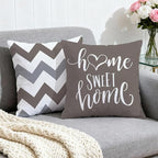 Hexagram Geometric Grey Pillow Covers 18x18 Set of 4, Decorative Outdoor Boho Modern Throw Pillow Covers, Home Sweet Home Farmhouse Cushion Case for Couch Sofa Bedroom Indoor Decor(No Insert)