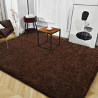 TWINNIS Super Soft Shaggy Rugs Fluffy Carpets, 6x9 Feet, Indoor Modern Plush Area Rugs for Living Room Bedroom Kids Room Nursery Home Decor, Upgrade Anti-Skid Rectangular Fuzzy Rug, Brown