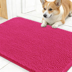OLANLY Dog Door Mat for Muddy Paws 30x17, Super Absorbent Chenille Mud Mat