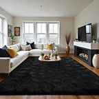LOCHAS Ultra Soft Indoor Modern Area Rugs Fluffy Living Room Carpets for Children Bedroom Home Decor Nursery Rug 8 x10 Feet, Black
