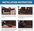 H.VERSAILTEX 4 Piece Stretch Sofa Covers for 3 Cushion Couch Covers for Living Room Furniture Slipcovers (Base Cover Plus 3 Seat Cushion Covers) Upgraded Thicker Jacquard Fabric (XL Sofa, Chocolate)