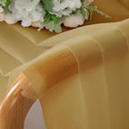 OVZME Gold Sheer Curtains 96 Inches Long 2 Panels - Soft Light Filtering Window Sheer Panels for Living Room/Bedroom, Top Dual Rod Pocket, 1 Pair, Each 42Wx96L Inches