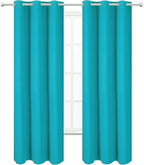 LEMOMO Teal Blackout Curtains 34 x 84 Inch Length/Set of 2 Curtain Panels/Thermal Insulated Room Darkening Blackout Curtains for Bedroom