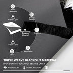 Deconovo Blackout Curtains, Thermal Insulated, W52 x L45 2 Panels, Back Tab, Machine Washable, Room-Darkening Drapes for Bedroom/Living Room Dark Grey