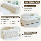 Couch Covers for Dogs Washable, Non Slip Couch Covers for Loveseat Sofa Pet Friendly, Soft Fuzzy Sofa Covers for Pet, Dog Couch Cover Furniture Protector(1PC,Beige White,27.6"x59.1")