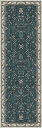 Hazo Haus Dark Green 2x6 Kitchen Rug - Modern Vintage Boho Eclectic Floral with Brown Accent, Washable Low Pile Non-Slip Runner Rugs for Bathroom, Door Mat Indoor Entrance, Hallway, Bedroom, Laundry