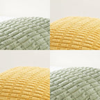 Fancy Homi Set of 4 Spring Boho Decorative Throw Pillow Covers 20x20 Inch for Couch Bed Sofa, Sage Green Yellow Room Decor, Soft Fuzzy Fluffy Cozy Corduroy Textured Cushion Case 50x50cm