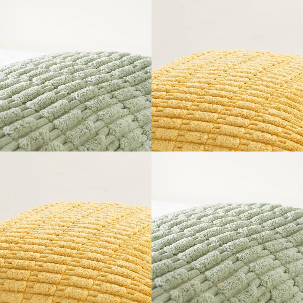 Fancy Homi 4 Packs Decorative Throw Pillow Covers for Living Room Couch Bed, Modern Farmhouse Boho Home Décor Accent Cushion Case, 20" x 12", Yellow Green Series