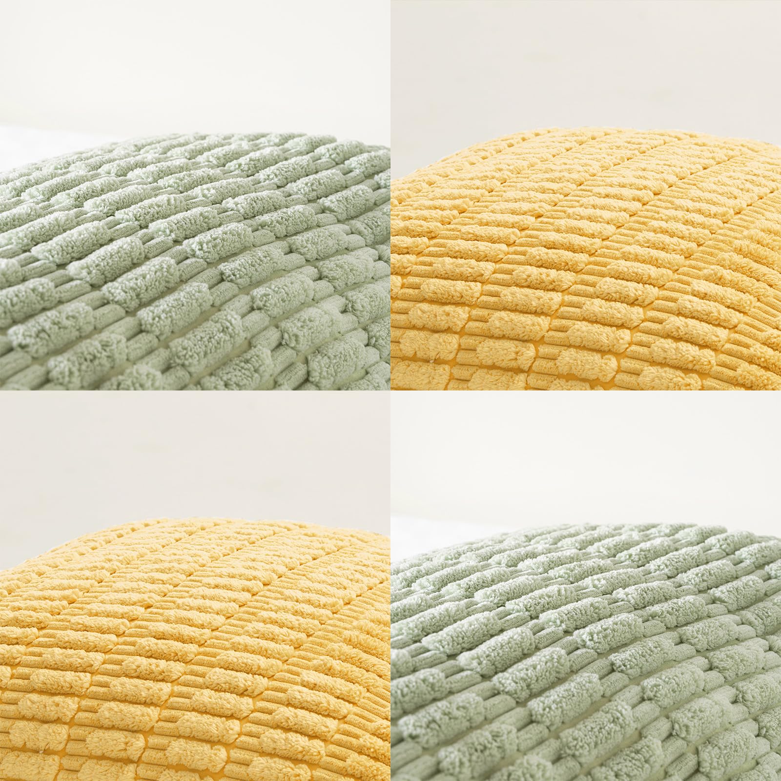 Fancy Homi 4 Packs Decorative Throw Pillow Covers for Living Room Couch Bed, Modern Farmhouse Boho Home Décor Accent Cushion Case, 20" x 12", Yellow Green Series