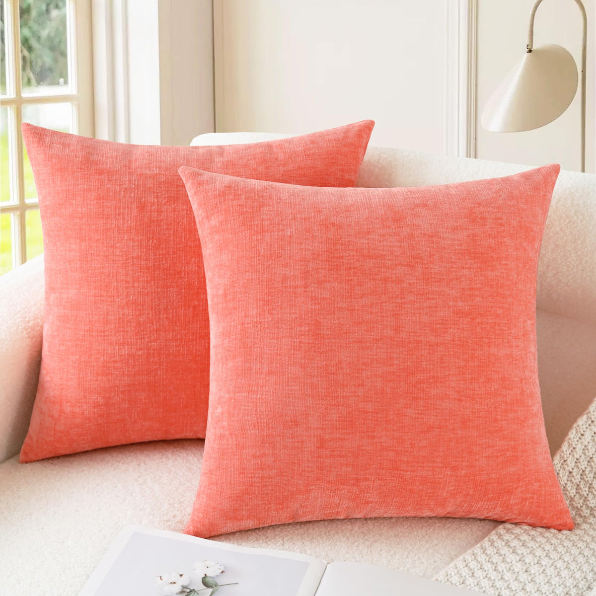 CaliTime Decorative Couch Throw Pillow Covers 20 X 20 Inches Light Taupe
