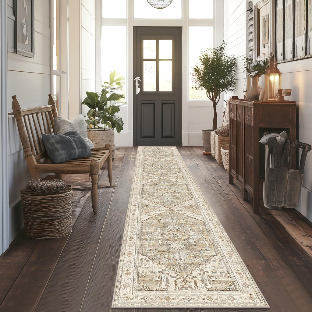 Yamaziot Washable Runner Rug, 2x12 Non-Slip Boho Hallway Kitchen Rug