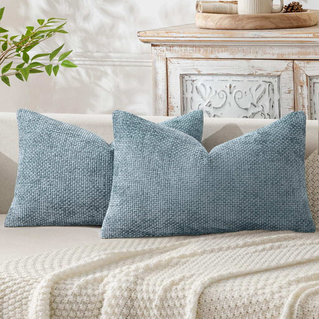 MIULEE Decorative Neutral Beige Euro Sham Pillow Covers 24x24 Inch 2 Pack