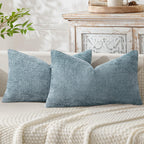 MIULEE Decorative Neutral Beige Euro Sham Pillow Covers 24x24 Inch 2 Pack
