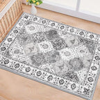 HEBE Washable Area Rug - 2'x3' Non Slip Soft Distressed Medallion Bedroom Boho Living Room Accent Throw Vintage Entry Floor Carpet for Dining Room Bathroom Entryway