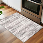KOZYFLY Modern Abstract Small Area Rugs 2x3, Washable Kitchen Rug Non-Slip Soft Small Bathroom Rug, Grey/Light Beige/Brown Striped Entryway Rugs Abstract Print Faux Wool Doormat