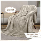 4 Pack Fleece Throw Blankets 50x60 Inches - 270 GSM Ultra Soft Plush Flannel for Bed Couch Sofa, Lightweight Warm 3D Waffle Texture, No Shedding No Pilling All Season Throw (Light Beige)
