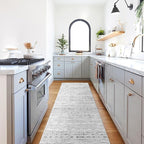 Moroccan 2'6"x8' Kitchen Runner Rug- Washable Rugs for Living Room Non Slip Floor Carpet Rubber Backing Hallway Rug with Low Pile Bedroom Mat 2'6"x8' Gray