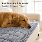 Smiry Couch Cover for Dogs Washable, Non Slip Fuzzy Pet Couch Covers for 3 Cushion Sofa Pet Friendly, Thick Soft Sofa Slipcovers Cushion Protector (Grey, 27.6" x 27.6")