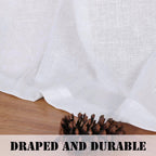 H.VERSAILTEX Living Room Linen Curtains Home Decorative Grommet Curtains Privacy Added Energy Saving Light Filtering Window Treatments Draperies for Bedroom, Bright White, 2 Panels, 52 x 72 - Inch