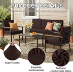 hyha 12Pcs Patio Cushion Covers, Stretch Outdoor Couch Cushion Covers Replacement, Washable Outdoor Chair/Sofa Slipcovers for Patio Furniture Cushions Protector with Elastic Bottom(Coffee,Cover Only)